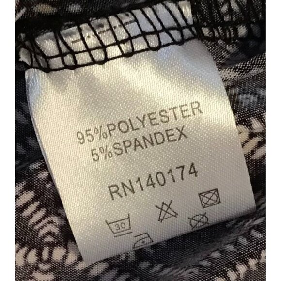 Ice Silk Womens Fashion Geometric Print Shift Dress 3/4 Sleeve Multicolor 3XL - Picture 3 of 5